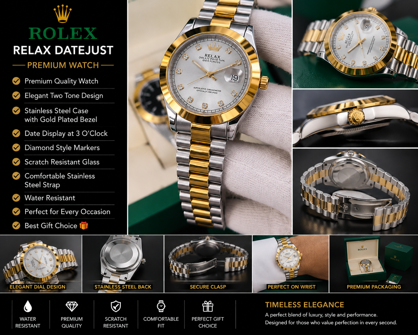 ⌚ Relax Datejust Luxury Premium Watch